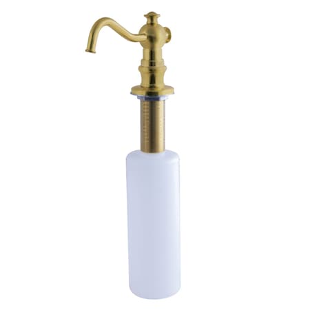 Kingston Brass SD7607 Curved Nozzle Metal Soap Dispenser, Brushed Brass SD7607